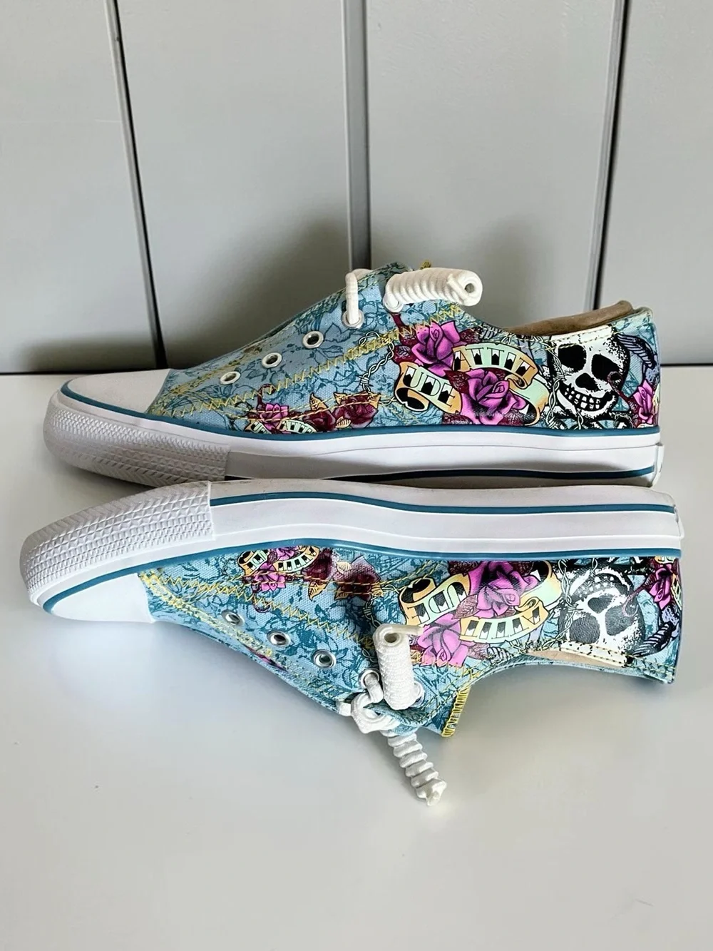 AirWalk Tattoo-Inspired Attitude Graphic Low-Top Sneakers, Size 8.5